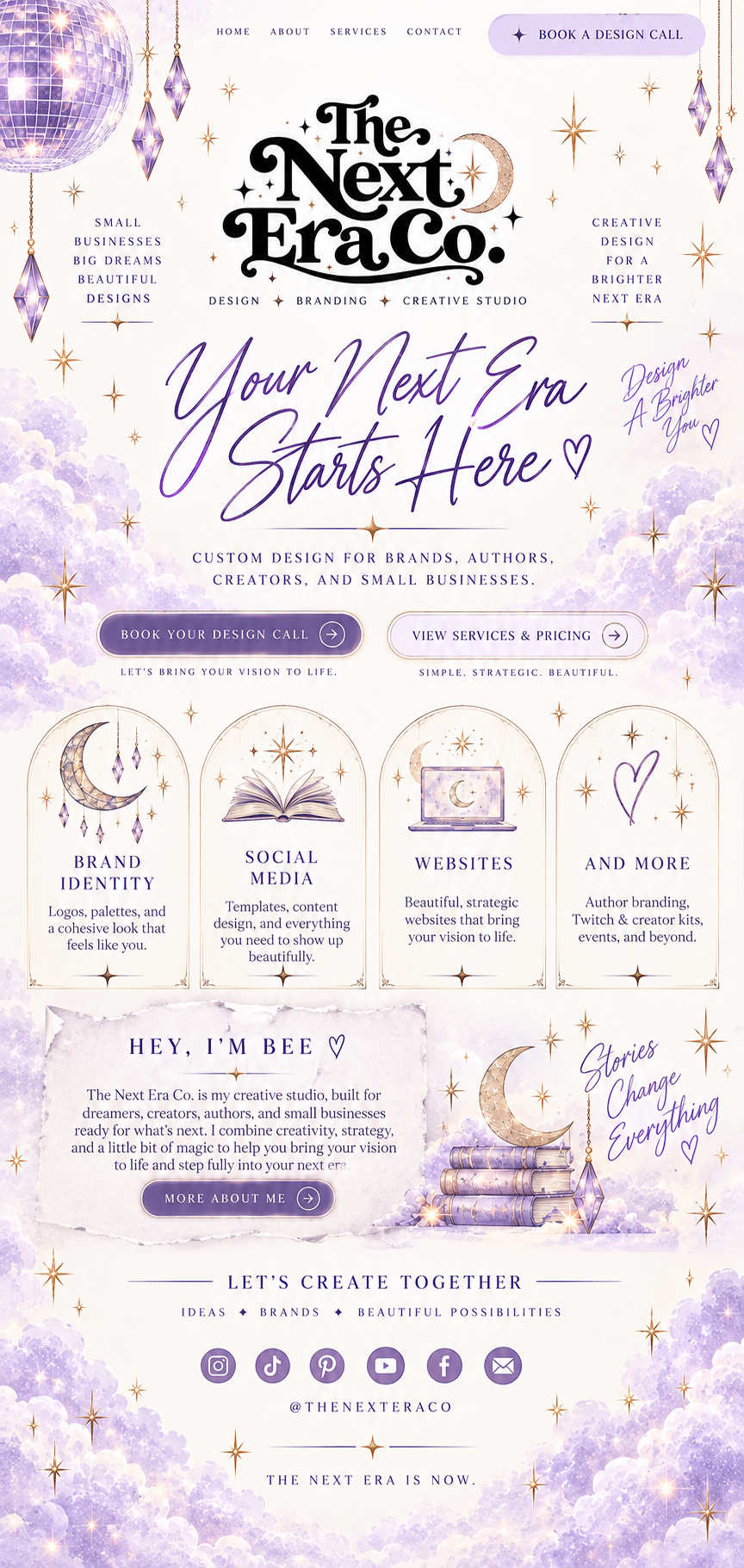 The Next Era Co. creative studio — custom design for brands, authors, creators, and small businesses